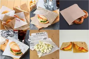 Benutzer definiertes Logo Drucken Hamburger Oil Proof Tissue Verpackungs papier Sandwich Fett dichtes Shawarma Food Grade Wax Verpackungs papier