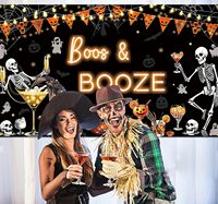 Bannière de fond amusante pour Halloween, décorations de fête à thème 'Potion', décorations de fond pour photographie de enterrement de vie de jeune fille avec fantômes amusants et effrayants