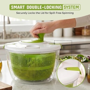 Hand Operated Salad Spinner <b>Vegetable</b> Washer Drainer Strainer Bowl PP Plastic Kitchen Fruit Lettuce Tool - Product Image 4