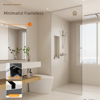 Profilé en F en alliage d'aluminium moderne pour encastrement de verre, pour cabine de douche et cloison de salle de bain dissimulée, avec finition de bord en verre, pour villas et hôtels
