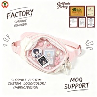 Sac bandoulière transparent pour fans de concert, pochette de poitrine, sac banane pour affichage de badges et photocartes, fabrication OEM ODM, design personnalisé
