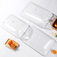Plateaux de présentation en acrylique empilables polyvalents avec couvercles en option pour buffets, restaurants, fêtes et événements en plein air Plats et assiettes