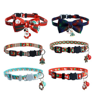 Navidad arco campana perro <span class=keywords><strong>Collar</strong></span> corbata Navidad serie mascota <span class=keywords><strong>Collar</strong></span> duradero y cómodo perro gato poliéster collares - Product Image 1