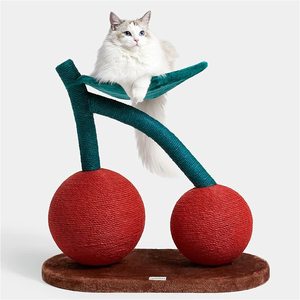 Nuevo diseño: Rascador para gatos con bola naranja, poste rascador para mascotas con cuerda de sisal, poste rascador para gatos con diseño de cereza para gatos y gatitos. - Product Image 2