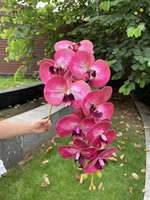 Vente en gros 98cm fleurs d'orchidées artificielles 9 têtes 3D Real Touch papillon floral pour Pâques Noël Halloween Occasions