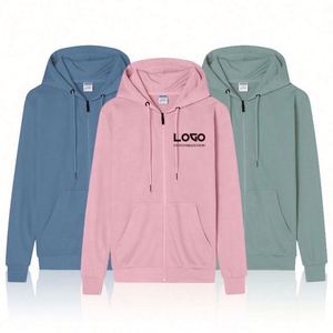 Hoodies pour hommes en coton piqué de haute qualité, livraison rapide d'usine, anti-rides, avec fermeture éclair - Product Image 5