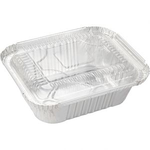 750cc 21*14*4cm Disposable Barquettes Aluminum PET <b>Foil</b> Trays Lids Food Grade Takeaway Traiteur <b>Containers</b> 8389 R1L SJY-1230-06 - Product Image 3