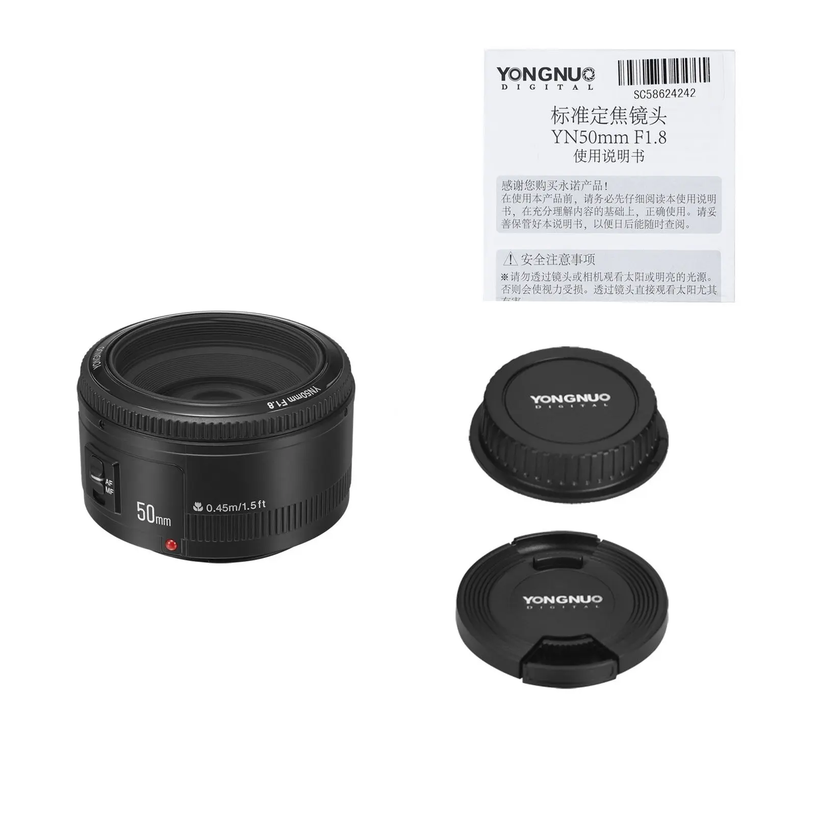 Fashion YONGNUO YN EF 50 mm f1.8AF Lens Aperture Auto Focus YN50 mm f1.8 lens for Canon 600D 650D 5D 6d 5D3 700D 450D 550D 1100D