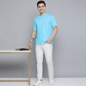 Diseña Tu Propio Logotipo, Camisetas Sólidas para Hombre, Servicio OEM, Manga Corta, Transpirables, Cómodas para el Verano, Color Negro - Product Image 1