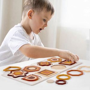 Rompecabezas de Madera Natural de Primera Calidad, Juguete de Desarrollo para Niños Pequeños, Bloques de Madera Apilables, Rompecabezas - Product Image 2