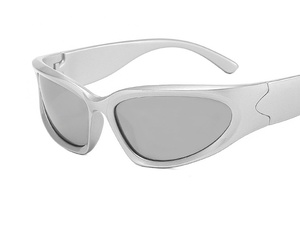 แว่นกันแดดกรอบวงรีทรงรีแนวพังก์ทันสมัยและเป็นส่วนตัว - Product Image 6