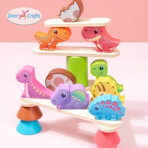Bằng Gỗ Khủng Long Xếp Chồng Khối Đầu Học Tập Cân Bằng Trò Chơi Đầy Màu Sắc Giáo Dục Đồ Chơi Ddd13421 - Product Image 3