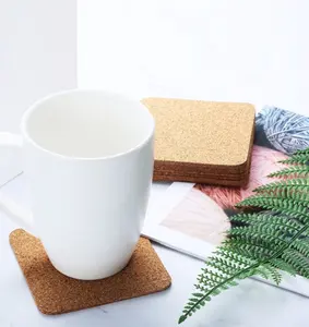Posavasos redondo de corcho Natural, posavasos liso, almohadilla de aislamiento térmico para taza de té y café