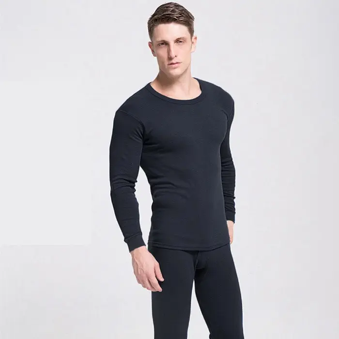 Wholesale Winter Men's 100% Cotton 2 Piece Thermal Underwear For Men