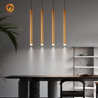 Luminaire suspendu LED en aluminium de luxe, petit et long, pour îlot de cuisine, décoration intérieure, or blanc, lustre