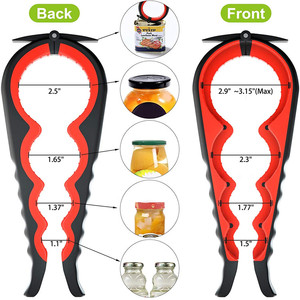 Strumento di apertura del coperchio del barattolo multifunzionale facile da usare <span class=keywords><strong>4</strong></span> in 1 apribottiglie per vasetti 5 in 1 kit di apribottiglie per vino - Product Image 4