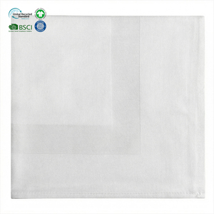 Servilletas de satén de algodón blancas reutilizables al por mayor de 20x20 pulgadas, duraderas, de calidad hotelera, para decoración de comedores VIP y cenas de gala. - Product Image 1