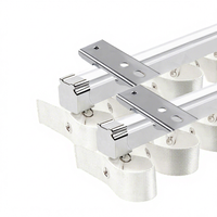 Rail de rideau long, double courbé, en forme de serpent, blanc, avec bande en tissu, silencieux, en alliage d'aluminium, design moderne, robuste, durable, avec supports muraux