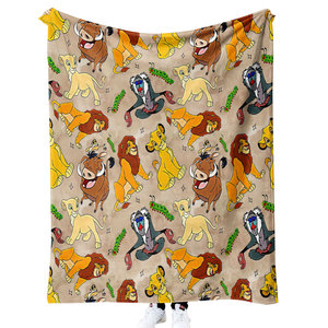 Giá rẻ bán buôn phim hoạt hình sư tử động vật in chăn tùy chỉnh lông cừu flannel ném chăn - Product Image 3