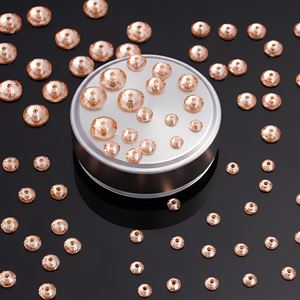 Perles de strass en opale de feu époxy de 5 mm à dos plat avec trou central à coudre pour la fabrication de bijoux en chaîne à maillons - Product Image 6