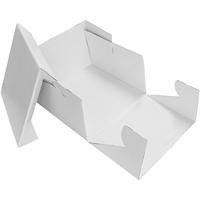 Boîte à gâteau de mariage carrée haute en carton ivoire recyclable 12x12x6 pouces avec base et couvercle avec fenêtre, revêtement brillant/mat/UV