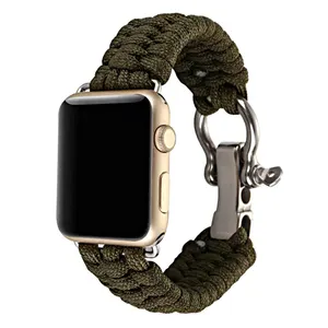 Nylons eil armband für Apple Watch Bands Series 6 5 4 3 2 1 Für Apple Watch Paracord Survival Armband iwatch Band 38 40 42 44 mm