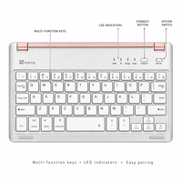Untuk Set Keyboard dan Mouse Nirkabel, Tombol Multifungsi dengan Sensasi Mengetik yang Nyaman, Cocok untuk Apple iPad Mini 7 inci