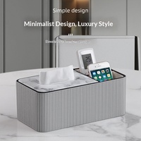 Boîte à mouchoirs en cuir créative haut de gamme personnalisée et support pour télécommande avec motif marbré pour hôtel, restaurant