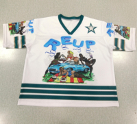 Maillot de football américain rétro personnalisé, sublimé, 300 GSM, poids lourd, style vintage, streetwear oversize, en maille Spandex/Polyester