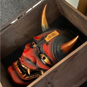 3D หน้ากาก Prajna รูปหน้าผีใบหน้าสีแดงเขี้ยวฮาโลวีนสไตล์ญี่ปุ่นผลิตภัณฑ์ใหม่บนเว็บไซต์อิสระเสาคอสเพลย์ - Product Image 2