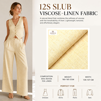 Tissu uni teint Keqiao Direct 85% Viscose 15% Lin 180gsm 135cm pour Robe de Boutique – Tissu Mélange Lin Viscose
