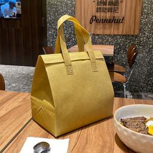 Sacs isothermes personnalisés en non-tissé imperméables avec fermeture adhésive, pliables et portables pour la livraison de repas, boissons et gâteaux - Product Image 4