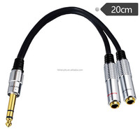 Adaptateur de câble audio stéréo TRS 6,35 mm écologique avec conducteur en cuivre pur en métal et PVC pour appareil photo, PC, haut-parleurs, microphone