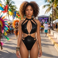 Maillot de bain une pièce monokini à découpes personnalisées, style Afro-Caraïbes, pour le Carnaval de Miami et la fête Jouvert, vente en gros, marque privée, direct usine