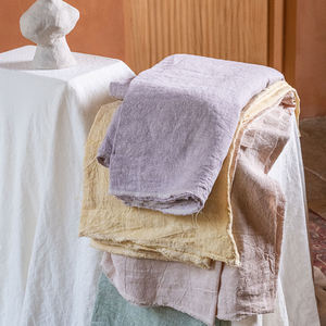 मोटा फुसफुसा हुआ सफेद रफ भारी वजन वाला नरम लिनन कपड़ा - Product Image 4