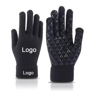 Guantes de esquí de punto cálidos de invierno con pantalla táctil de diseño OEM Guantes de mitones acrílicos antideslizantes de alta calidad - Product Image 1