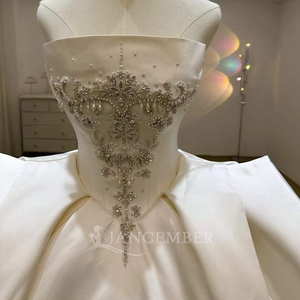 Robe de bal plissée à sequins de haute qualité, sans bretelles, longue, sur mesure, pour occasions spéciales, scintillante Lsjj78 - Product Image 4
