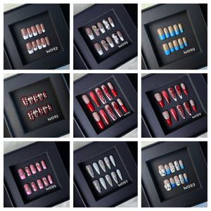 Uñas Acrílicas 3D Personalizables ShuangYu, Diseño de Uñas de Cobertura Completa, 10 Piezas, Estilo Stiletto, Aplicación con Pegamento, Pre-Diseñadas - Product Image 3