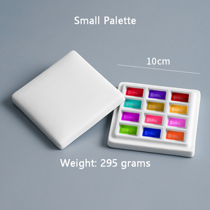 <span class=keywords><strong>Palette</strong></span> <span class=keywords><strong>de</strong></span> <span class=keywords><strong>peinture</strong></span> carrée en céramique avec couvercle, plateau <span class=keywords><strong>de</strong></span> mélange à 12/20 compartiments, pour aquarelle, gouache, encre, acrylique, matériel artistique, <span class=keywords><strong>facile</strong></span> à nettoyer - Product Image 5