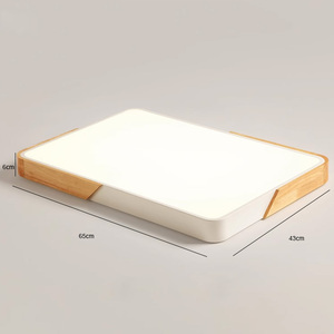 Plafonnier LED blanc en bois de style nordique, luminaire moderne en acrylique rond pour la décoration intérieure de la chambre, 12W - Product Image 5