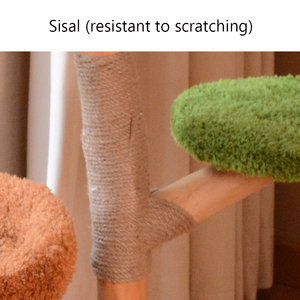 Colonne à gratter pour chat en bois massif, monobloc, avec sisal naturel et abri pour chat, thème Halloween - Product Image 4