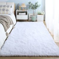 Tapis en peluche de grande taille, tapis moelleux et duveteux, tapis doux pour filles, décoration de salon, tapis rouge duveteux