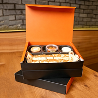 Boîte d'emballage personnalisée pour restaurant - Boîte à shawarma - Matériaux recyclés biodégradables - Forme quadrillée - Revêtement UV - Boîte à couvercle rabattable intégrée