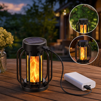 Lanterne solaire à LED, lampe torche portable, étanche IP65, rechargeable, lampe suspendue en ABS pour jardin, camping
