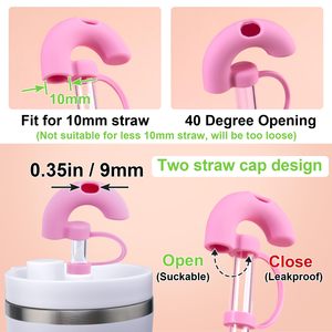 Cubierta de paja antiarrugas para chupar lateralmente, tapa de paja de silicona de grado alimenticio, puntas de paja reutilizables sin arrugas y a prueba de polvo - Product Image 3