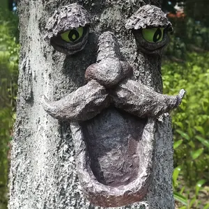 Adam ağacı yüz kuş besleyici için yaşlı-parlayan gözler ile gotik bahçe dekorasyonu - Product Image 1