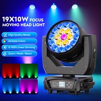 Lampu Panggung LED U'King 19*10W RGBW 4in1 Zoom Wash Beam Effect Moving Head Light Dengan Flight Case
