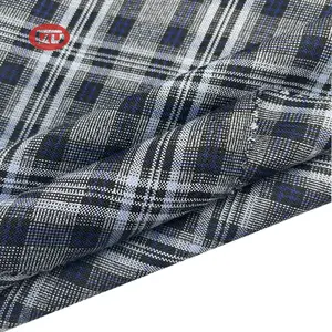 2024 New microfiber woven TR fabric 80%polyester 20%viscose material plaid textured suiting men's suit pant jacket