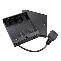 Boîte à piles 4AA avec couvercle et interrupteur marche/arrêt, câble jack DC, support de piles 4 cellules AA 6V, différentes prises personnalisées disponibles