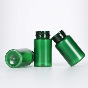 Green Customized Capsule Bottle Pharmaceutical <b>Packaging</b> PET <b>Plastic</b> Bottle Pill Jar For Health Products With Screw Cap - Product Image 1